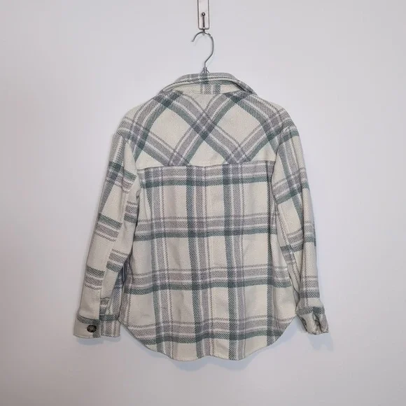 Girls Plaid Shacket Shirt Jacket Button Down - Picture 4 of 4
